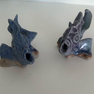 Ceramic Fish Decor - Blue and Gray Handmade